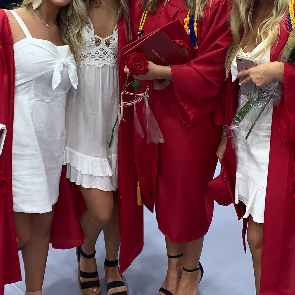 Free people white dress worn once/ graduation